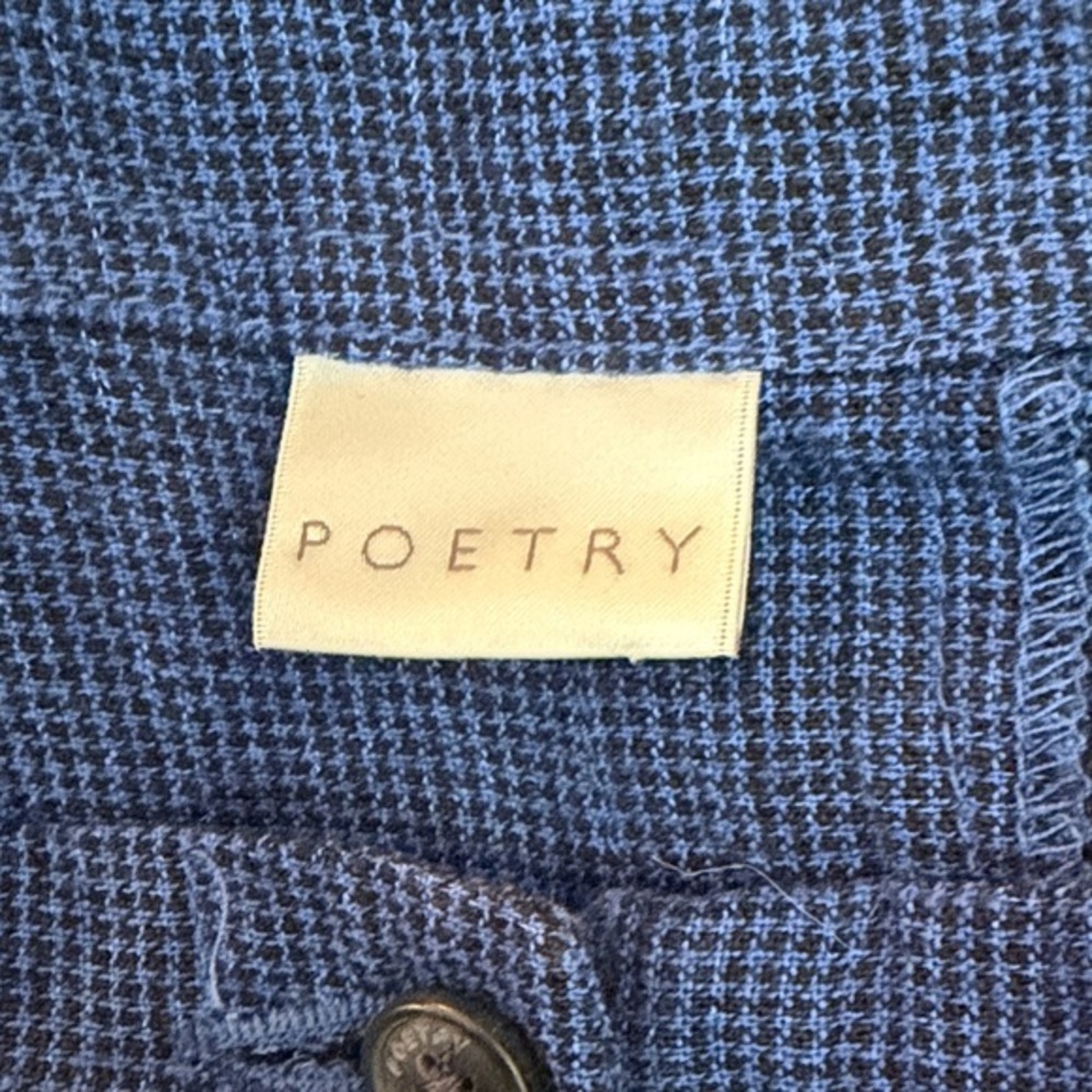 Poetry Deep Blue Midi Skirt, 100% linen, size 16, pockets - Picture 2 of 12